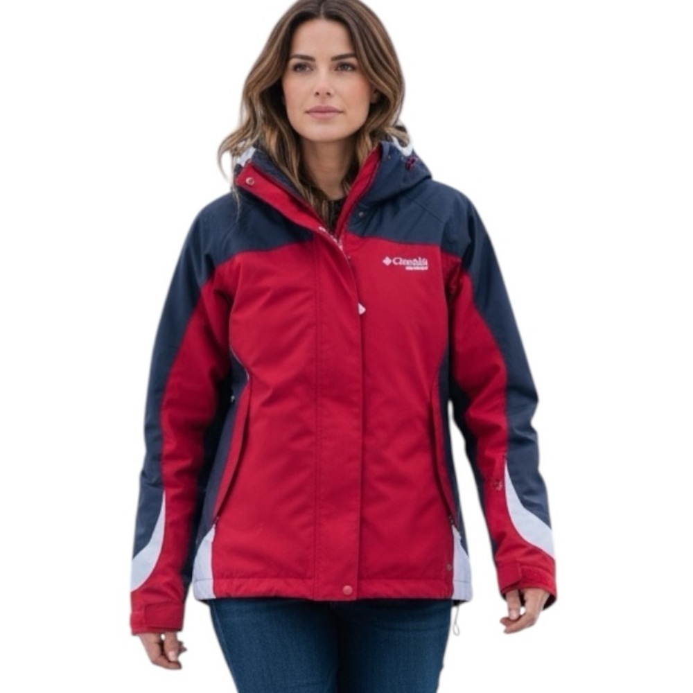 Columbia Sport XL Red Blue White Winter Jacket Coat Skiing Outdoor Snow